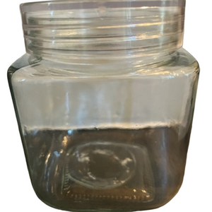 Set of 4 ~ 20oz Wide Mouth Square Glass Jars NWT